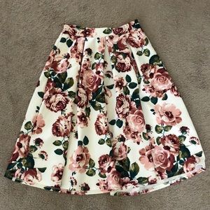 A-line floral skirt